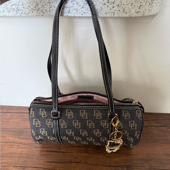 Dooney & BourkeBrown Shoulder Bag with Monogram Print - Picture 7 of 15